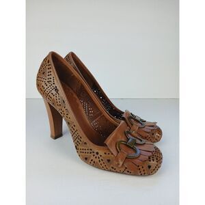 Vince Camuto Ince Camuto Women High Heels Brown Leather Shoes Sz 8 1/2B